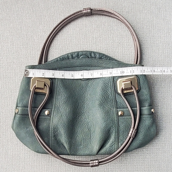 B Makowsky Purse Shoulder Bag Teal Aqua Tiger Print Liner - Picture 10 of 12